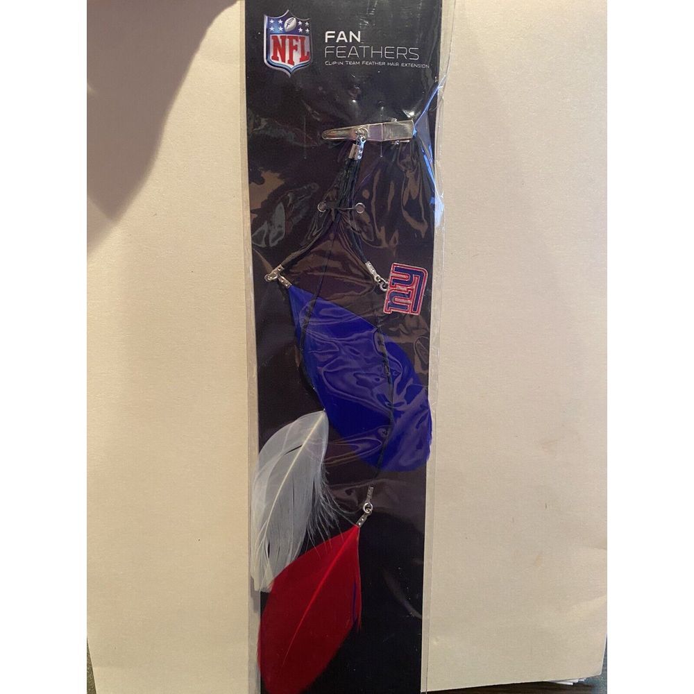 New York Giants Fan Feathers Clip In Team Hair‎ Extension New Licensed NFL NWT
